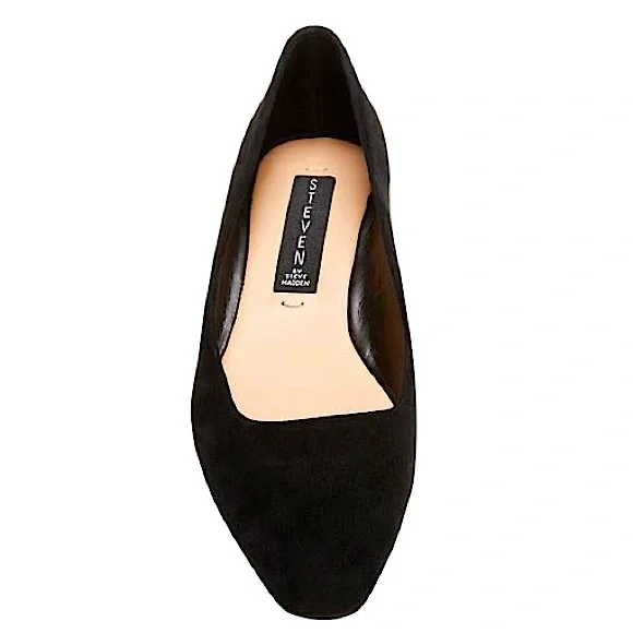 STEVEN by Steve Madden Bantry Ballet Flat in Black Suede, Women’s Size 8.5 - Picture 1 of 7